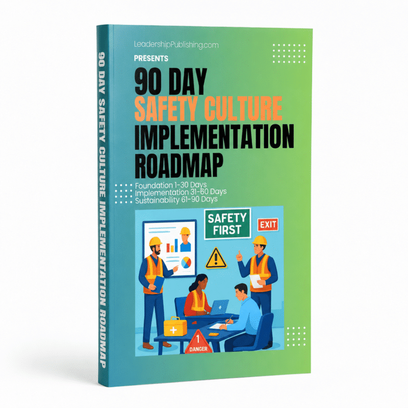 90 Day Safety Culture Implementation Roadmap breaks down the journey into manageable steps across: Foundation, Implementation, and Sustainability.